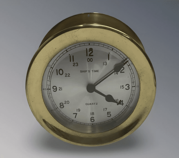 Ship's Time Quartz Nautical Brass Clock