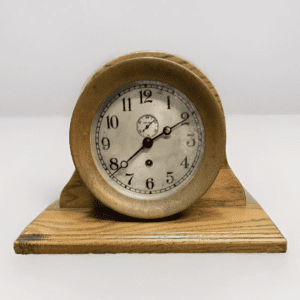 Vintage Chelsea Ships Bell Clock On A Plinth